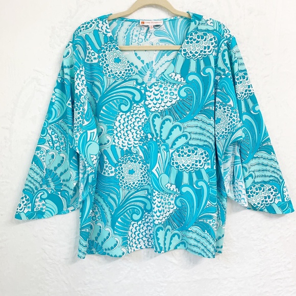 Jude Connally Daniella Jude Cloth Top in Enchanted Sea Sz XL - Picture 3 of 12